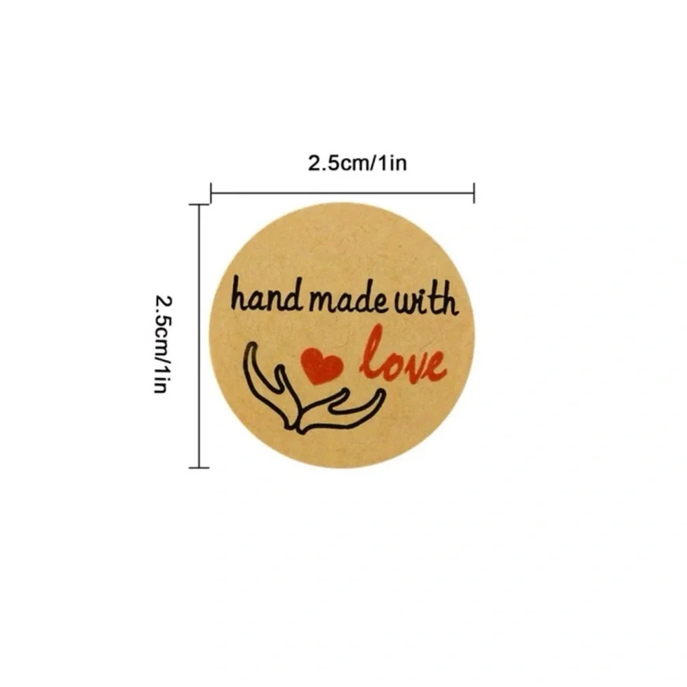 500 PCS HAND MADE WITH LOVE STICKER